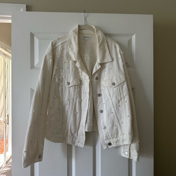 Super down - Pearl Denim Jacket in White - Picture 3 of 4